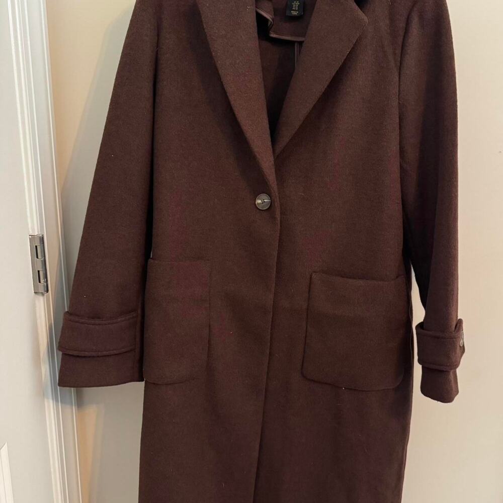 House of Harlow 1960 Brown Wool Blend Longline Coat Size M